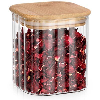 Pojemnik na produkty sypkie szklany z pokrywką i uszczelką 750 ml