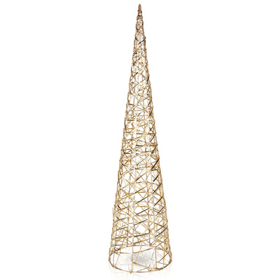 Choinka świecąca stożek złota 40 LED 80 cm