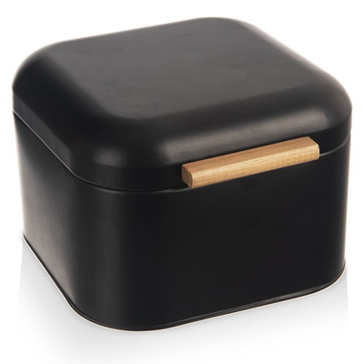 Bread Bin Metal Black BLACK 21.5x20x14.5 cm