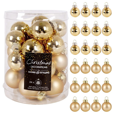 Christmas Baubles Glass Golden 2,5 cm 24 pcs