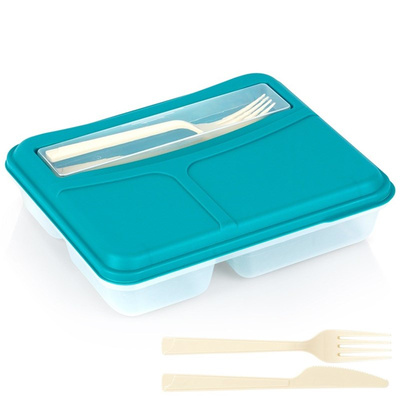 Lunch Box Lunchbox Divided with Cutlery 1.3 l