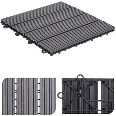 Decking Tiles Gray 30x30 cm 6 pcs