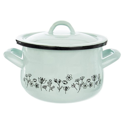 Pot Enamel with Lid Blue LOUKA 16 cm, 2,3 l