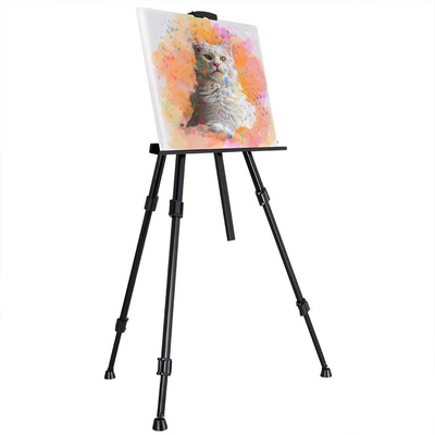 Easel Stand with Bag Metal Black Foldable 162 cm