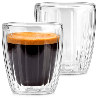Double Walled Glass with Double Walls for Espresso Coffee 1250 ml 2 pcs