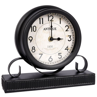 Table Clock Metal Black 20.5 cm