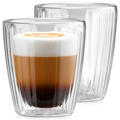 Double Walled Glass with Double Walls for Coffee and Tea 230 ml 2 pcs