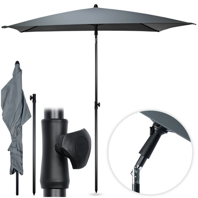 Garden Parasol Gray Adjustable 125x200 cm
