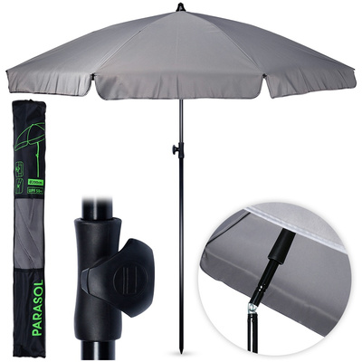 Garden Parasol Gray Adjustable 185 cm