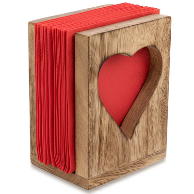 Serwetnik drewniany MANGO 8,5x7,5x12 cm