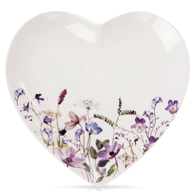 Talerz deserowy porcelanowy serce LOUKA 17,5x17 cm