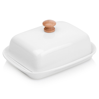 Butter Dish Ceramic White