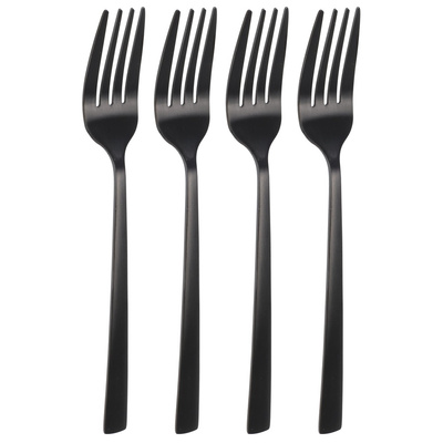 Dessert Forks Steel Black 4 pcs