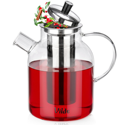 Teapot with Infuser Glass Heat-Resistant 1.5 l