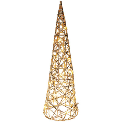 Choinka świecąca stożek złota 20 LED 40 cm