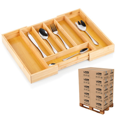 Cutlery Tray For Drawer Expandable Bamboo 28-45x33.5 cm (pallet of 150 pcs)