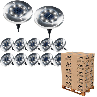 Lampki ogrodowe solarne LED stalowe wbijane 11,5 cm 12 szt. (paleta 216 szt.)