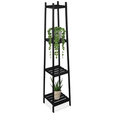 Plant Stand Wooden Black 150 cm