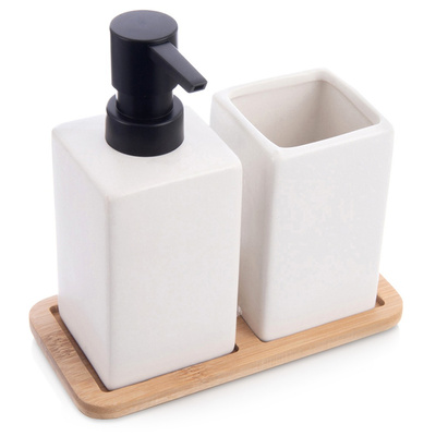 Bathroom Accessory Set Dolomite White 3 pcs
