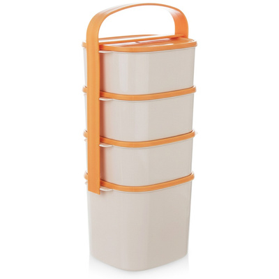 Menażka obiadowa plastikowa 4-poziomowa 2l, 3x1,15 l