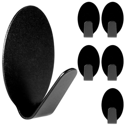 Adhesive Hook Steel Black 3x2 cm 6 pcs