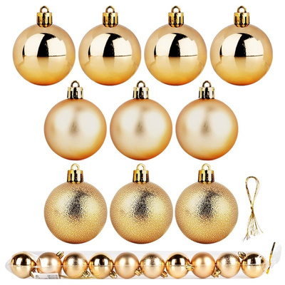 Christmas Baubles Unbreakable Golden 5 cm 10 pcs