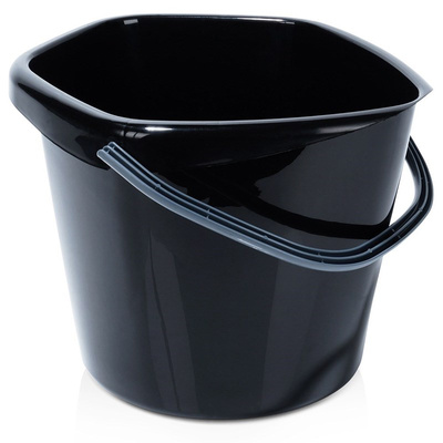 Black plastic bucket 10 l