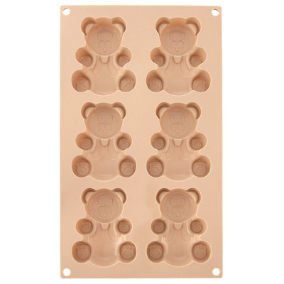 Forma do ciastek muffinek silikonowa beżowa misie 30x17,5x2 cm