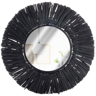 Wall Mirror Black Round 42 cm