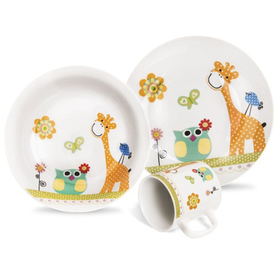 Kids Tableware Set Porcelain GIRAFFE 3 pcs