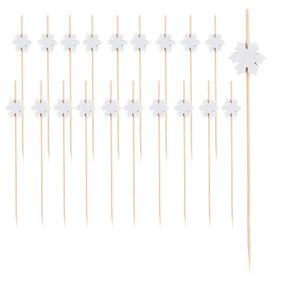 Cocktail Sticks Bamboo Snowflake 12 cm 20 pcs