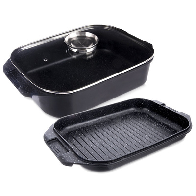Roasting Tin Granite with Lid 3 in 1 GRANDE 41x26x15 cm, 7 l
