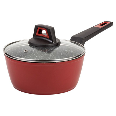 Saucepan Granite with Glass Lid TAURUS 18 cm, 1.7 l