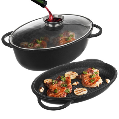 Roasting Tin Granite with Lid 3 in 1 GRANDE 10 l, 43x28 cm