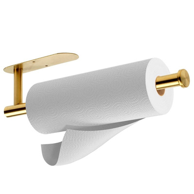 Golden steel paper towel holder