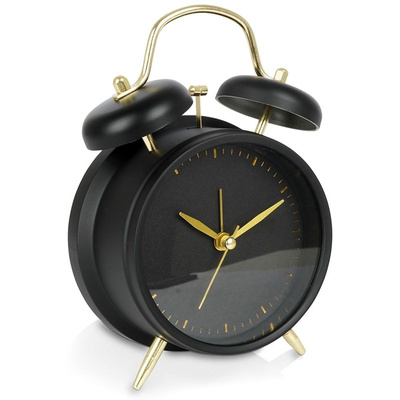 Alarm Clock Black Table Analog 16.5 cm