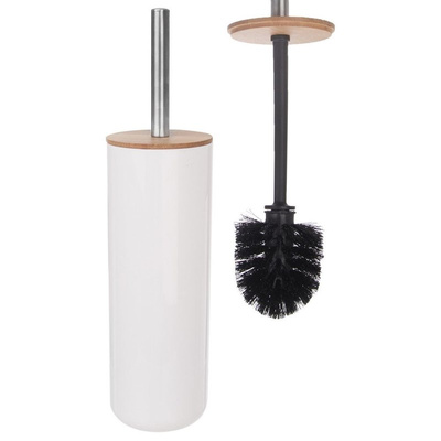 Toilet Brush with Stand Bamboo White WHITNEY 37 cm