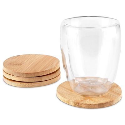 Podstawki pod kubek bambusowe 9,7 cm 4 szt.