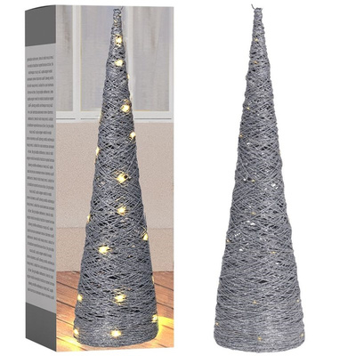 Luminous Christmas Cone Tree Silver 40 LED 78 cm