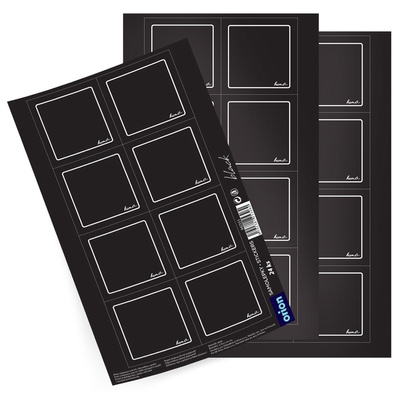 Self-Adhesive Jar Labels Black 24 pcs