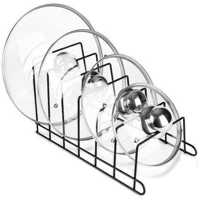 Stojak na pokrywki i talerze metalowy czarny