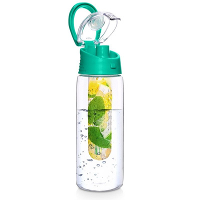 Water Bottle Green with Fruit Infuser 650 ml