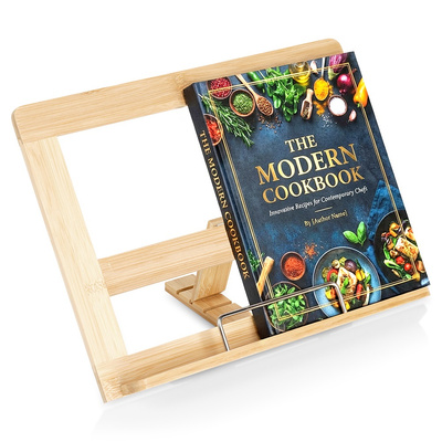 Stojak na książkę kucharską bambusowy regulowany