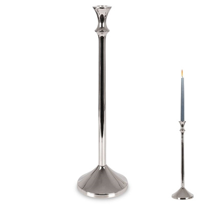 Candle Holder Aluminum Silver 40 cm