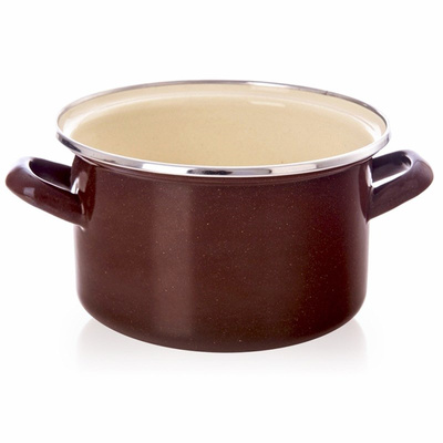 Enamel pot BROWN 18 cm, 2 l