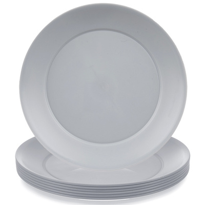 Talerze obiadowe płytkie plastikowe szare SANDY 23,5 cm 6 szt.