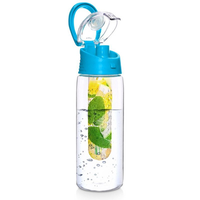 Water Bottle Blue with Fruit Infuser 650 ml