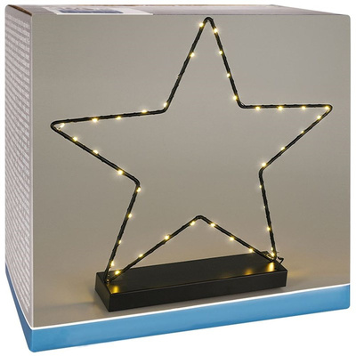 Lighted Star Metal Black 40 LED 40 cm