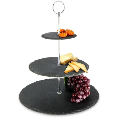 Tier Cake Stand Stone Black 3-Story 31 cm