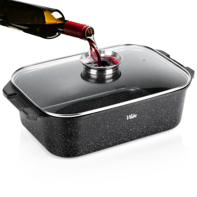 Brytfanna granitowa z pokrywką GRANITICA 7,5 l, 41x26x16 cm